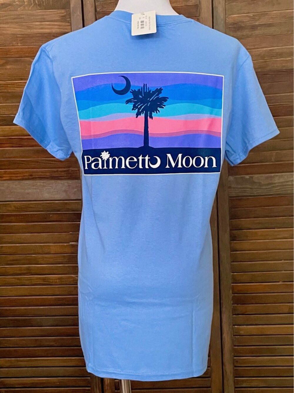 NWT! NEW! PALMETTO MOON SUNSET SKY SHORT SLEEVE T-SHIRT TEE CAROLINA BLUE SMALL